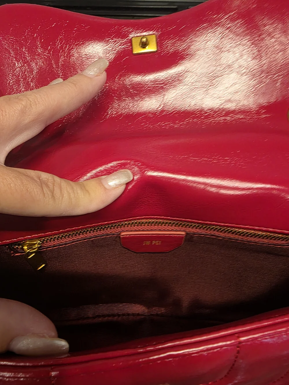 JW PEI Red Quilted Chain-Handle Shoulder Bag